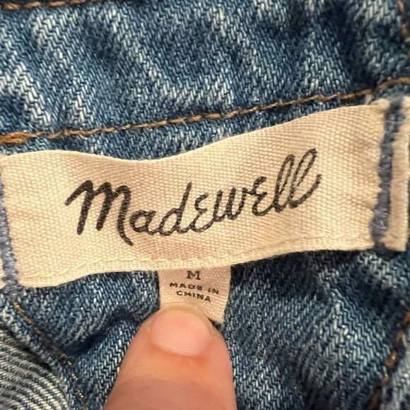 Madewell Denim Short Overalls Shortalls Size M - Picture 3 of 6